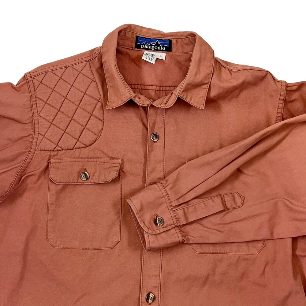 Vtg 70s Patagonia Padded Shoulder Canvas Shirt Recoil Shield Shooting Protection